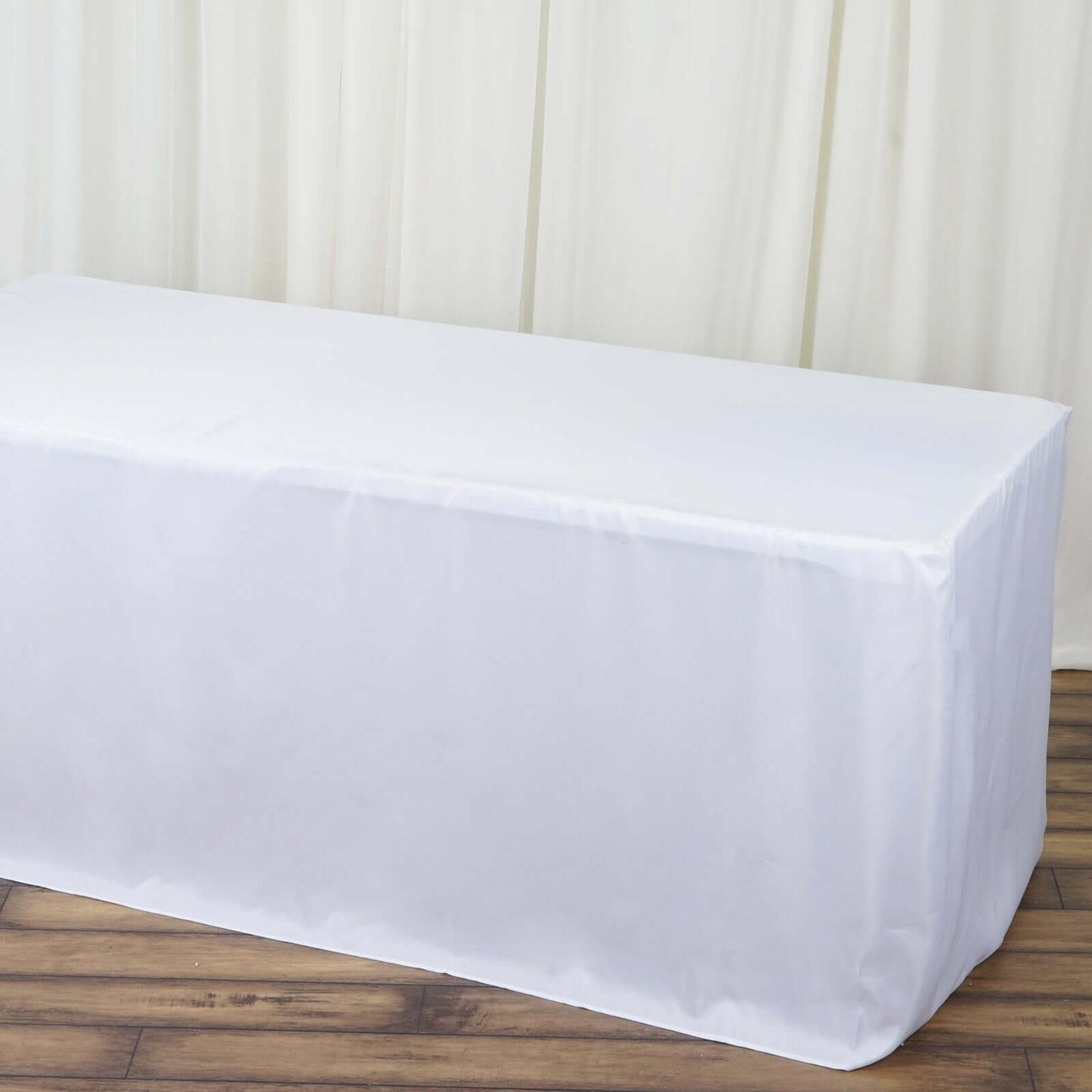 Fitted Polyester 48"x30" Rectangle Tablecloth White - Durable Table Cover for Everyday Use - Linen Luxes