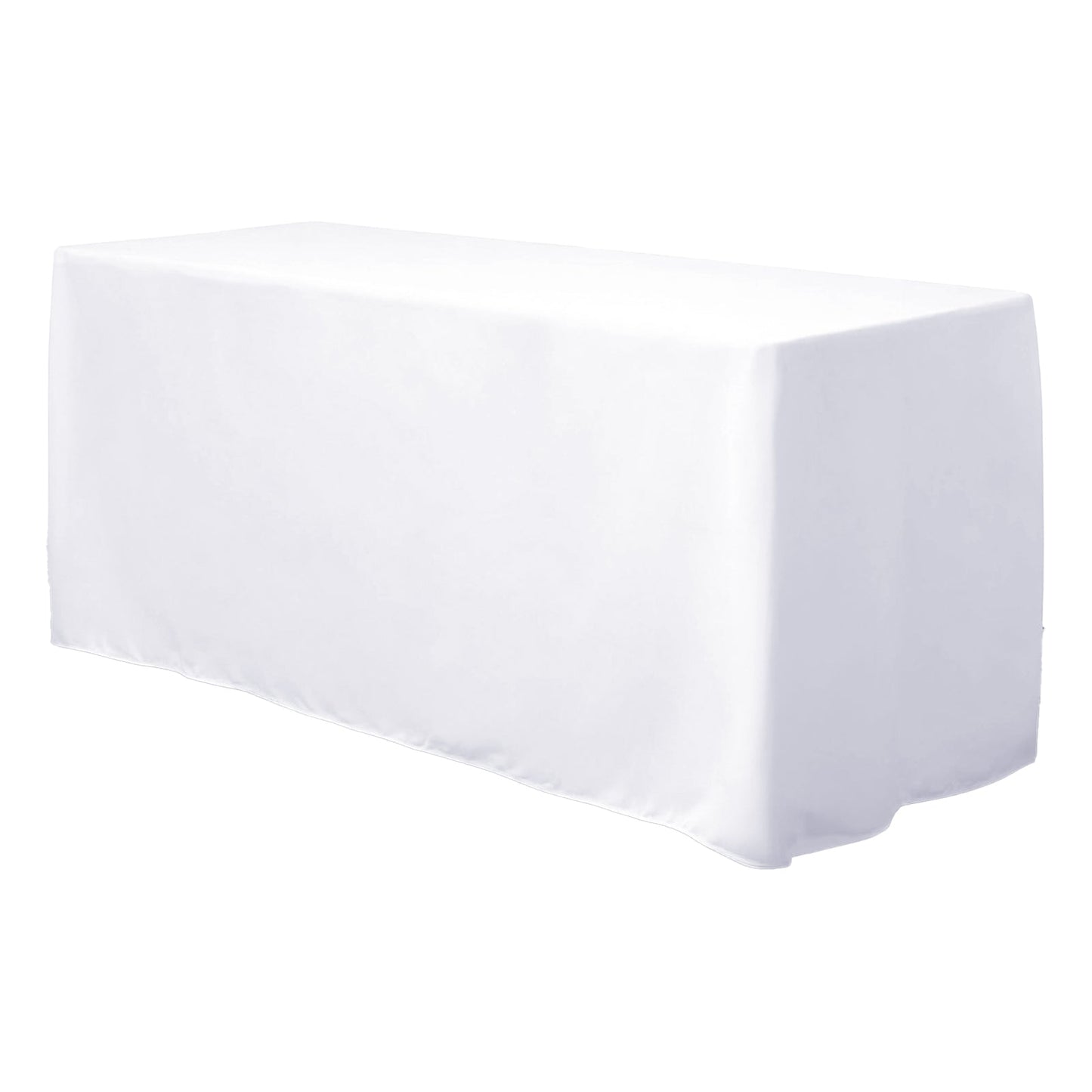 Fitted Polyester 48"x30" Rectangle Tablecloth White - Durable Table Cover for Everyday Use - Linen Luxes