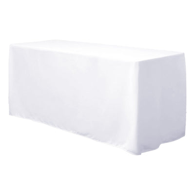 Fitted Polyester 48"x30" Rectangle Tablecloth White - Durable Table Cover for Everyday Use - Linen Luxes