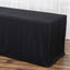 Fitted Polyester 72"x30" Rectangle Tablecloth Black - Sleek and Durable for Events - Linen Luxes
