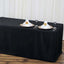 Fitted Polyester 72"x30" Rectangle Tablecloth Black - Sleek and Durable for Events - Linen Luxes