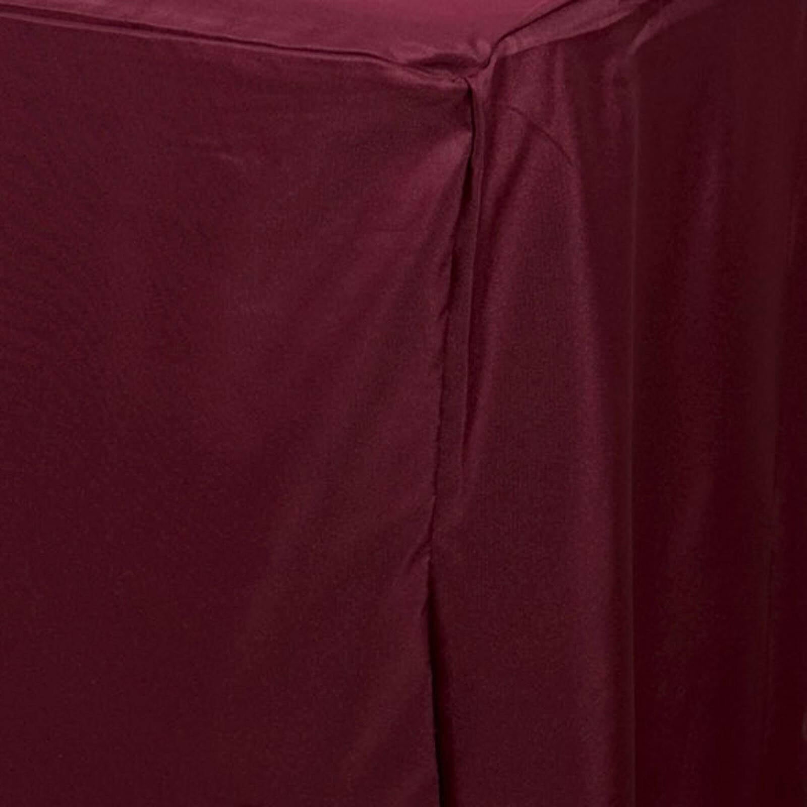 Fitted Polyester 72"x30" Rectangle Tablecloth Burgundy - Durable Table Cover - Linen Luxes