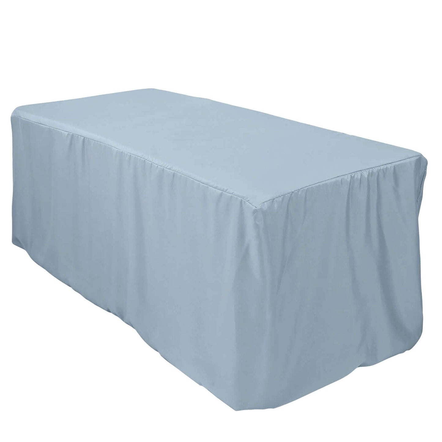 Fitted Polyester 72"x30" Rectangle Tablecloth Dusty Blue - Durable Table Cover