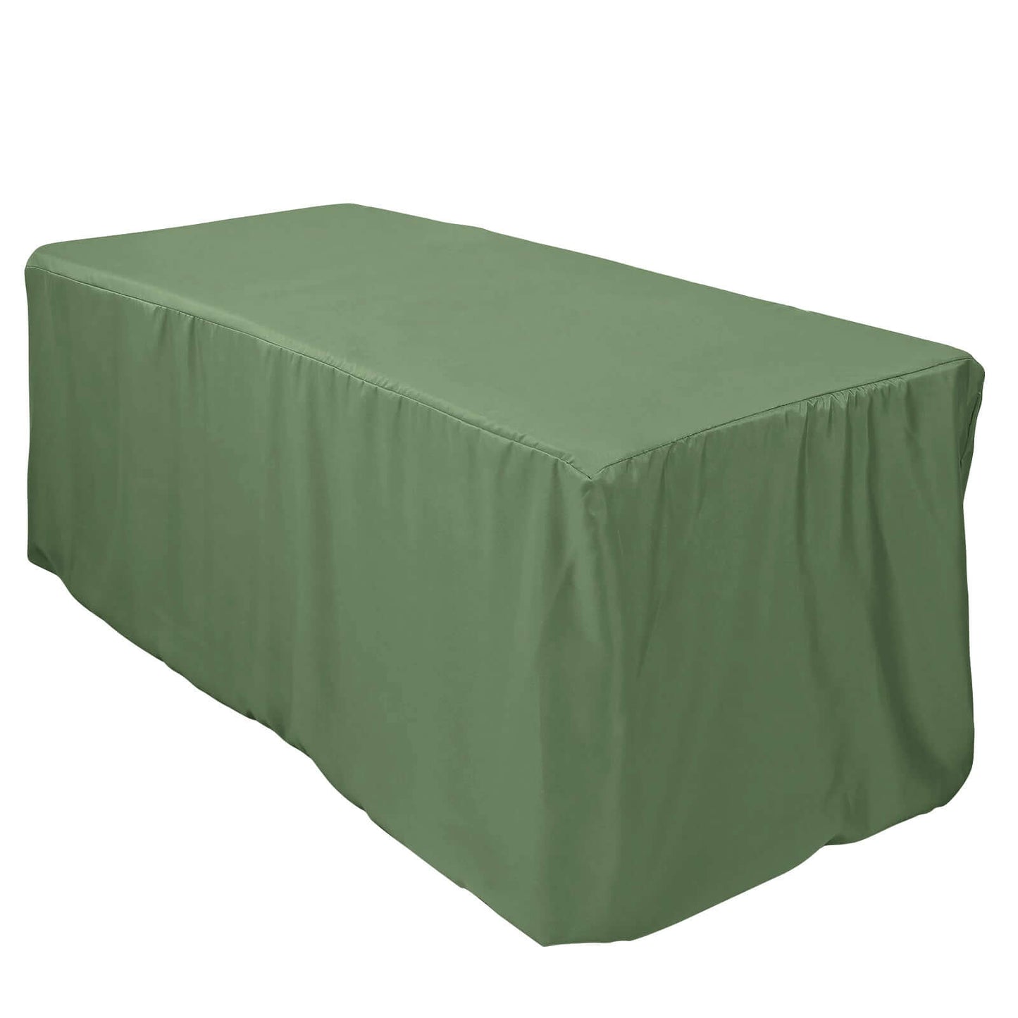 Fitted Polyester 72"x30" Rectangle Tablecloth Olive Green - Durable and Easy to Maintain Table Cover - Linen Luxes