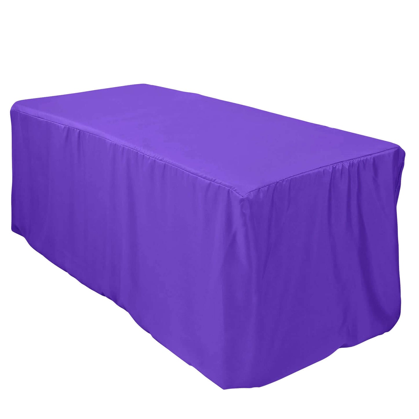 Fitted Polyester 72"x30" Rectangle Tablecloth Purple - Durable and Easy to Maintain Table Cover - Linen Luxes