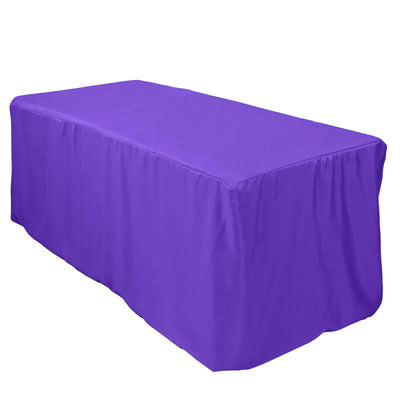 Fitted Polyester 72"x30" Rectangle Tablecloth Purple - Durable and Easy to Maintain Table Cover - Linen Luxes
