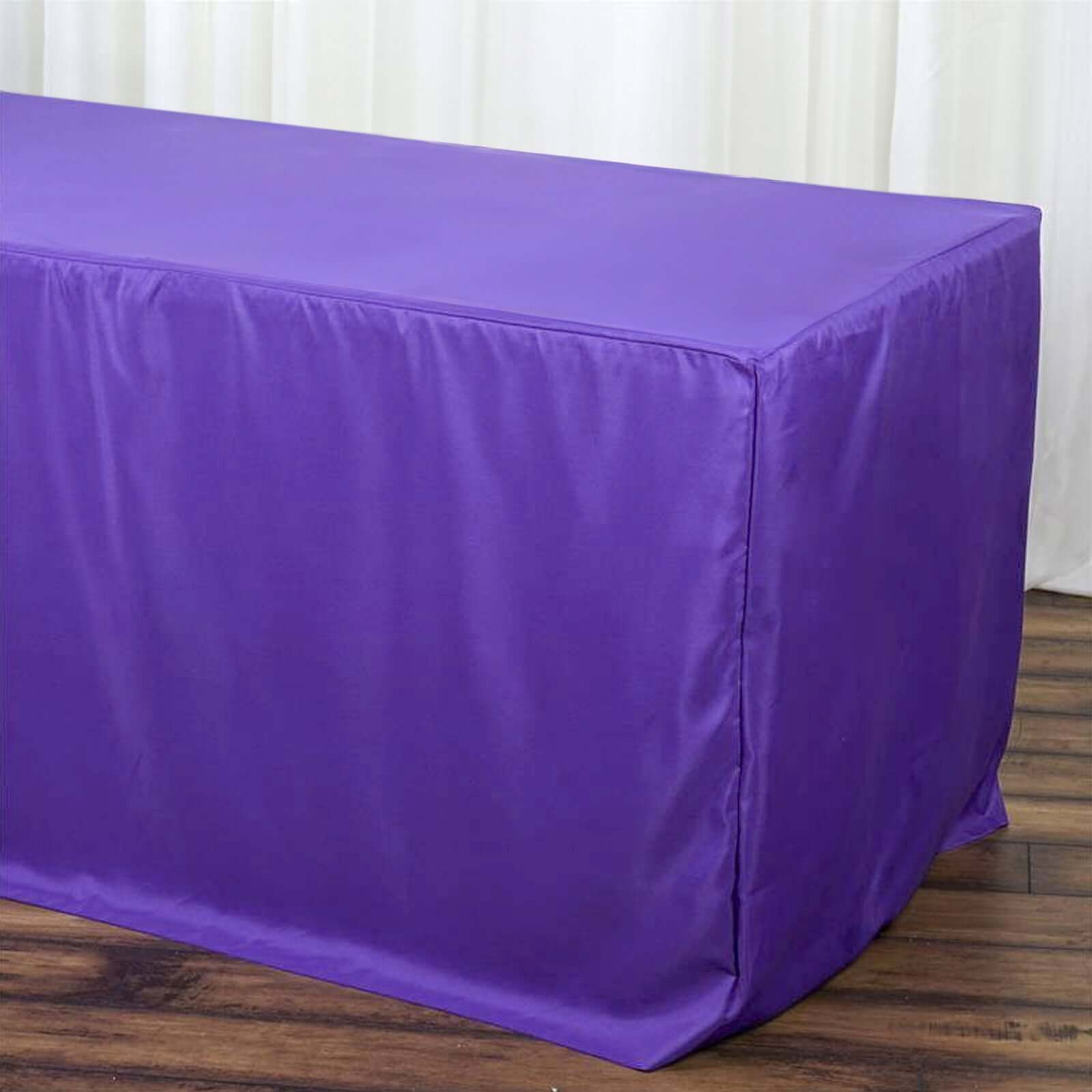 Fitted Polyester 72"x30" Rectangle Tablecloth Purple - Durable and Easy to Maintain Table Cover - Linen Luxes