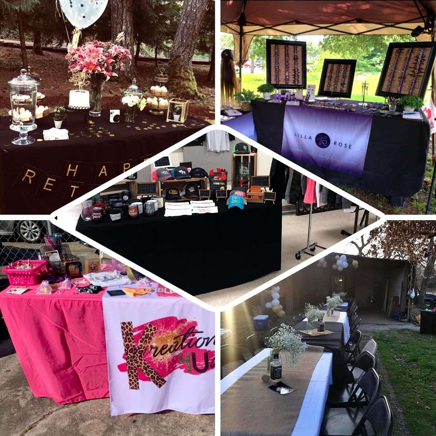 Fitted Polyester 72"x30" Rectangle Tablecloth Royal Blue - Durable and Easy to Maintain Table Cover - Linen Luxes