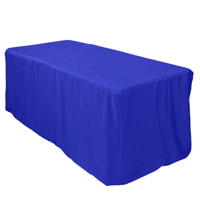 Fitted Polyester 72"x30" Rectangle Tablecloth Royal Blue - Durable and Easy to Maintain Table Cover - Linen Luxes