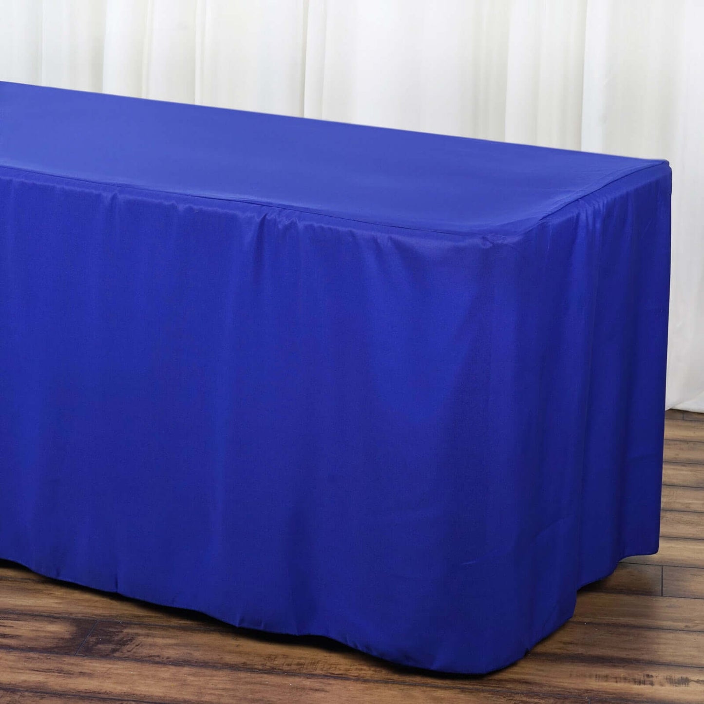 Fitted Polyester 72"x30" Rectangle Tablecloth Royal Blue - Durable and Easy to Maintain Table Cover - Linen Luxes