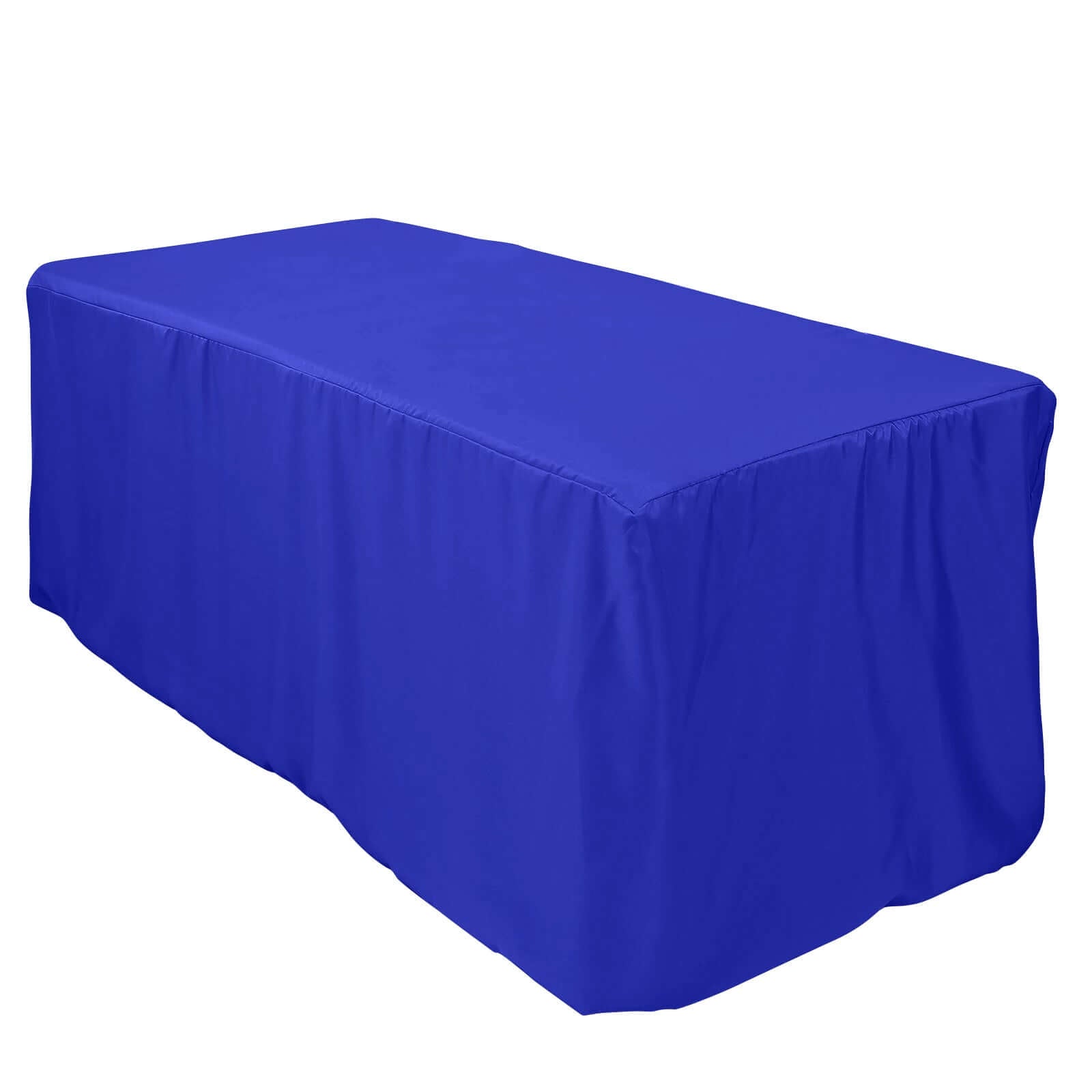 Fitted Polyester 72"x30" Rectangle Tablecloth Royal Blue - Durable and Easy to Maintain Table Cover - Linen Luxes