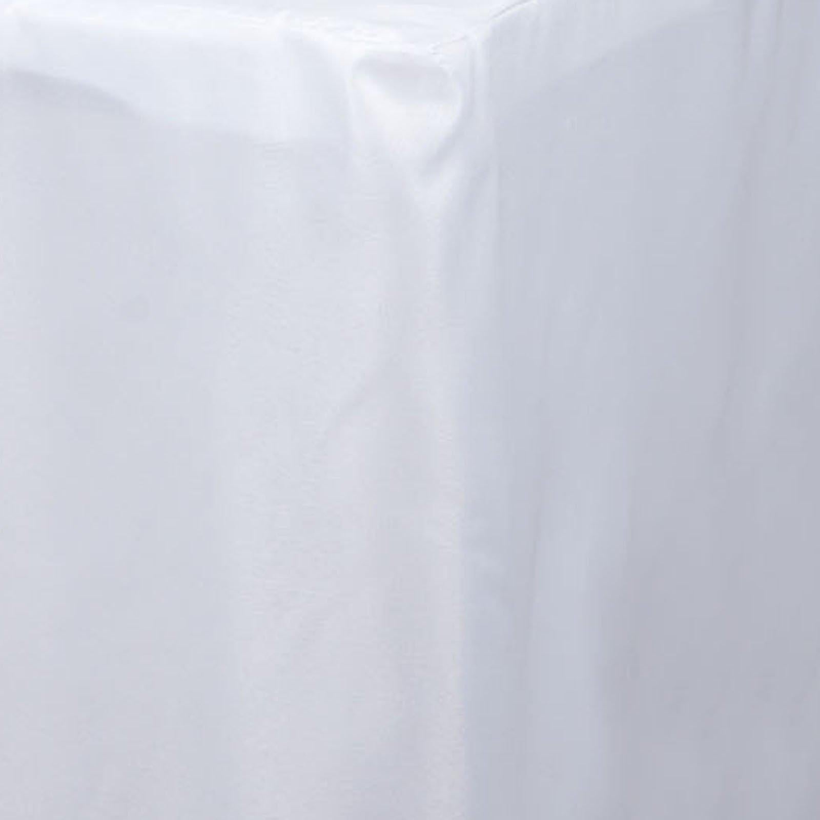 Fitted Polyester 72"x30" Rectangle Tablecloth White - Durable and Easy to Maintain Table Cover for Weddings & Banquets - Linen Luxes