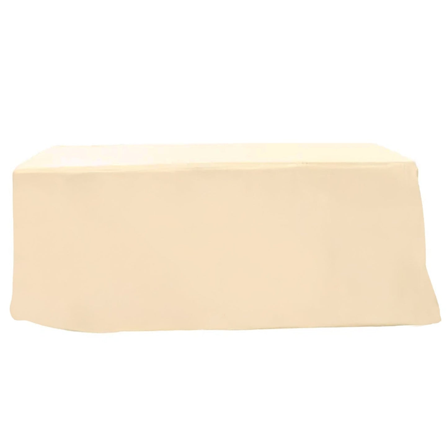 Fitted Polyester 96"x30" Rectangle Tablecloth Beige - Durable and Easy to Maintain Table Cover - Linen Luxes