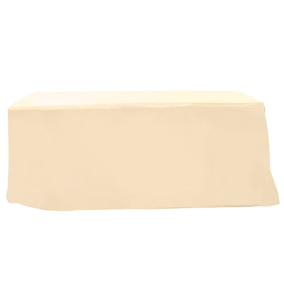 Fitted Polyester 96"x30" Rectangle Tablecloth Beige - Durable and Easy to Maintain Table Cover - Linen Luxes