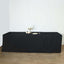 Fitted Polyester 96"x30" Rectangle Tablecloth Black - Durable and Easy to Maintain Table Cover - Linen Luxes