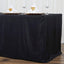 Fitted Polyester 96"x30" Rectangle Tablecloth Black - Durable and Easy to Maintain Table Cover - Linen Luxes