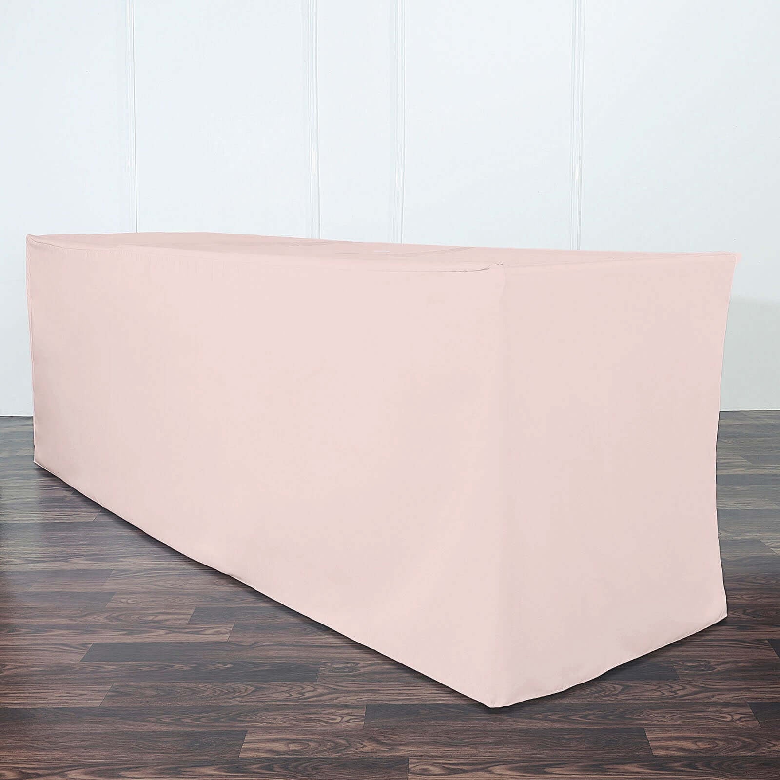 Fitted Polyester 96"x30" Rectangle Tablecloth Blush - Durable and Easy to Maintain Table Cover - Linen Luxes
