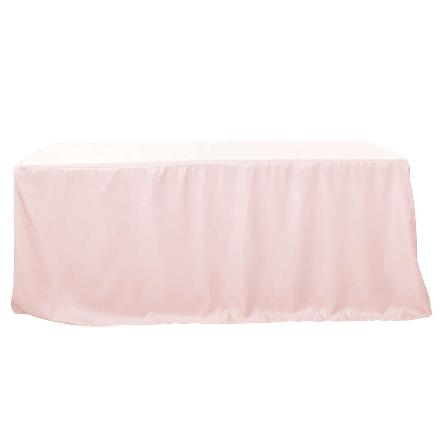 Fitted Polyester 96"x30" Rectangle Tablecloth Blush - Durable and Easy to Maintain Table Cover - Linen Luxes
