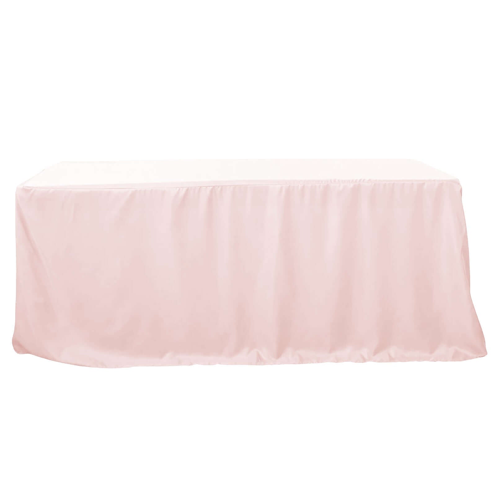 Fitted Polyester 96"x30" Rectangle Tablecloth Blush - Durable and Easy to Maintain Table Cover - Linen Luxes