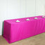 Fitted Polyester 96"x30" Rectangle Tablecloth Fuchsia - Durable and Easy to Maintain Table Cover - Linen Luxes
