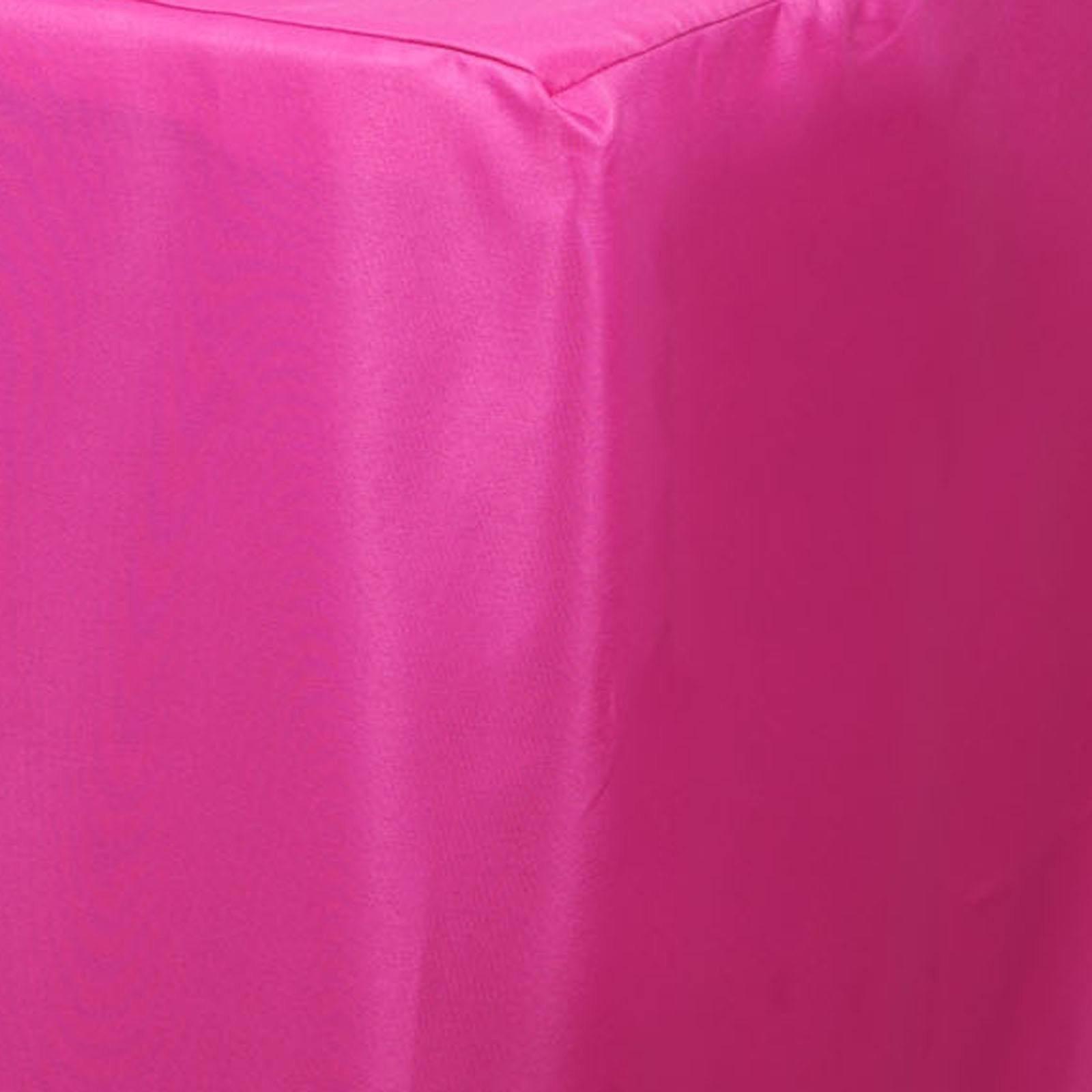 Fitted Polyester 96"x30" Rectangle Tablecloth Fuchsia - Durable and Easy to Maintain Table Cover - Linen Luxes