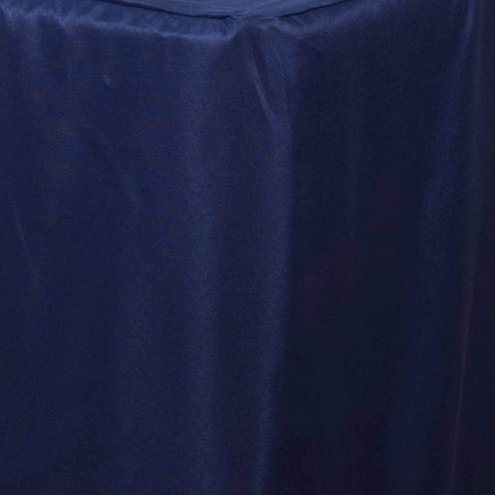 Fitted Polyester 96"x30" Rectangle Tablecloth Navy Blue - Durable and Easy to Maintain Table Cover - Linen Luxes