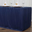 Fitted Polyester 96"x30" Rectangle Tablecloth Navy Blue - Durable and Easy to Maintain Table Cover - Linen Luxes
