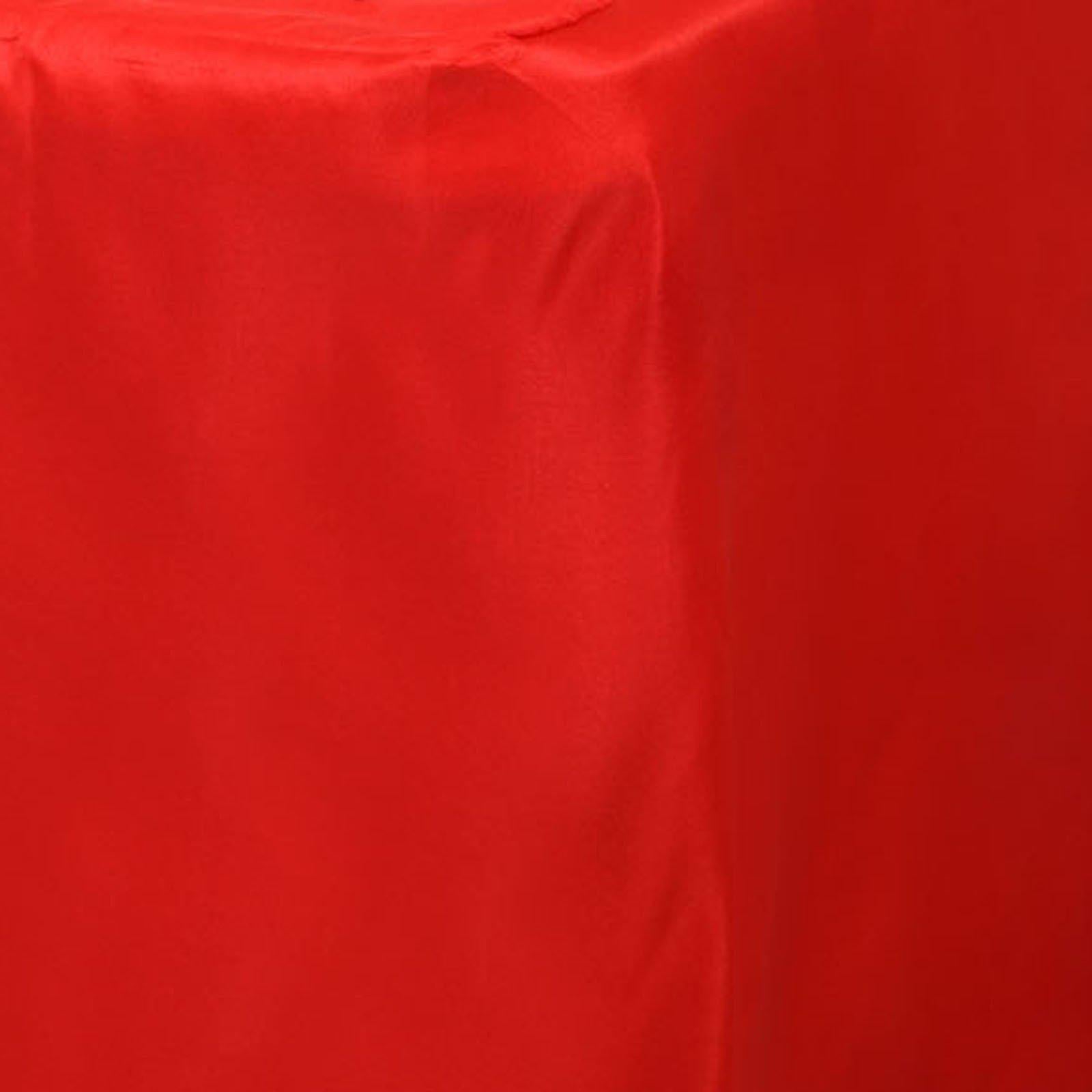 Fitted Polyester 96"x30" Rectangle Tablecloth Red - Durable and Easy to Maintain Table Cover - Linen Luxes