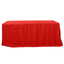 Fitted Polyester 96"x30" Rectangle Tablecloth Red - Durable and Easy to Maintain Table Cover - Linen Luxes