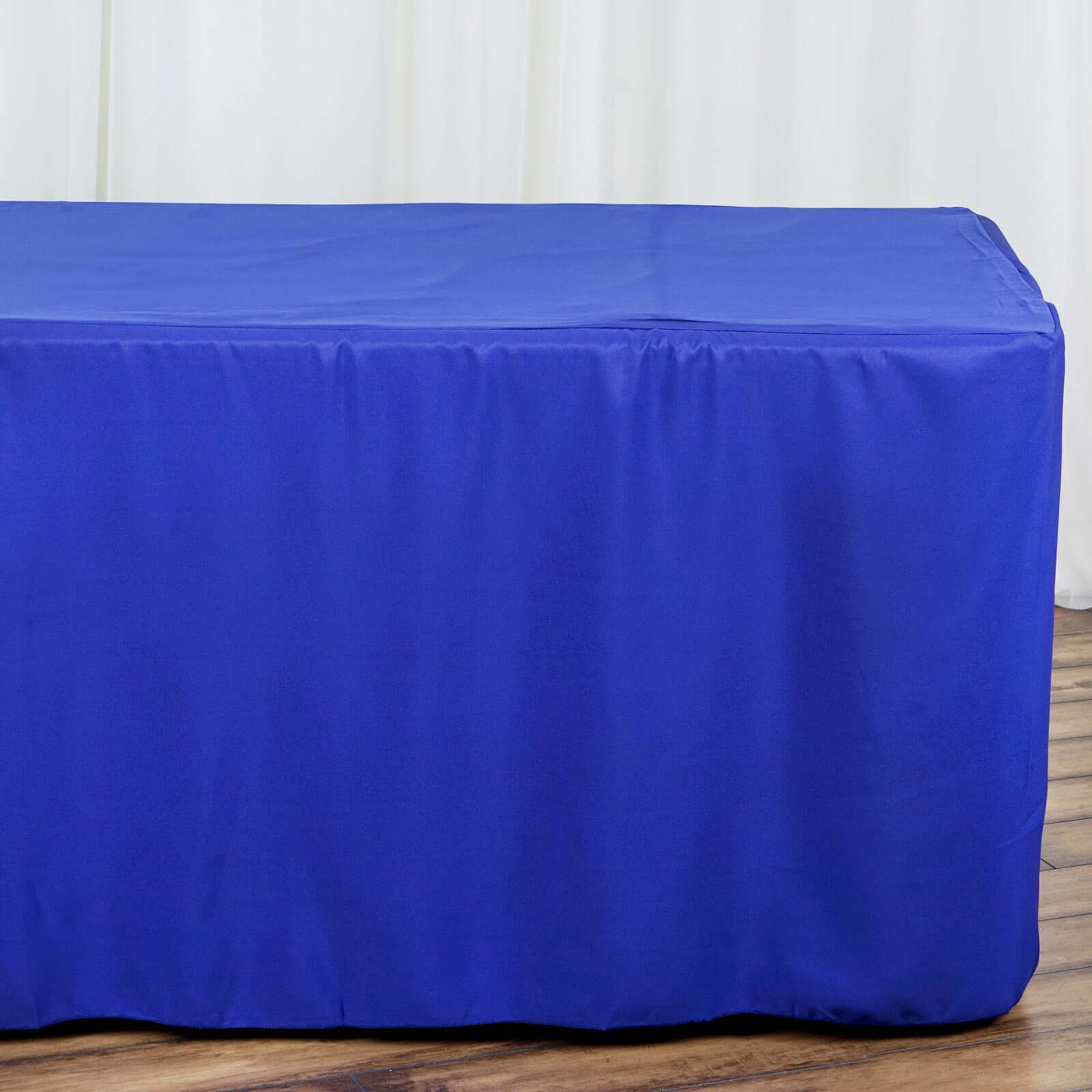 Fitted Polyester 96"x30" Rectangle Tablecloth Royal Blue - Durable and Easy to Maintain Table Cover - Linen Luxes