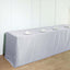 Fitted Polyester 96"x30" Rectangle Tablecloth White - Durable and Easy to Maintain Table Cover for Trade Shows, Catering & Events - Linen Luxes