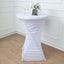 Heavy Duty Spandex 30" Fitted Round Cocktail Table Cover White Ruched Pleated - Durable Stretch Design