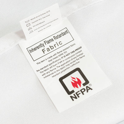 Fire Retardant Premium Polyester 8ft Rectangular Tablecloth White Fitted High-Performance Table Cover for Large Gatherings