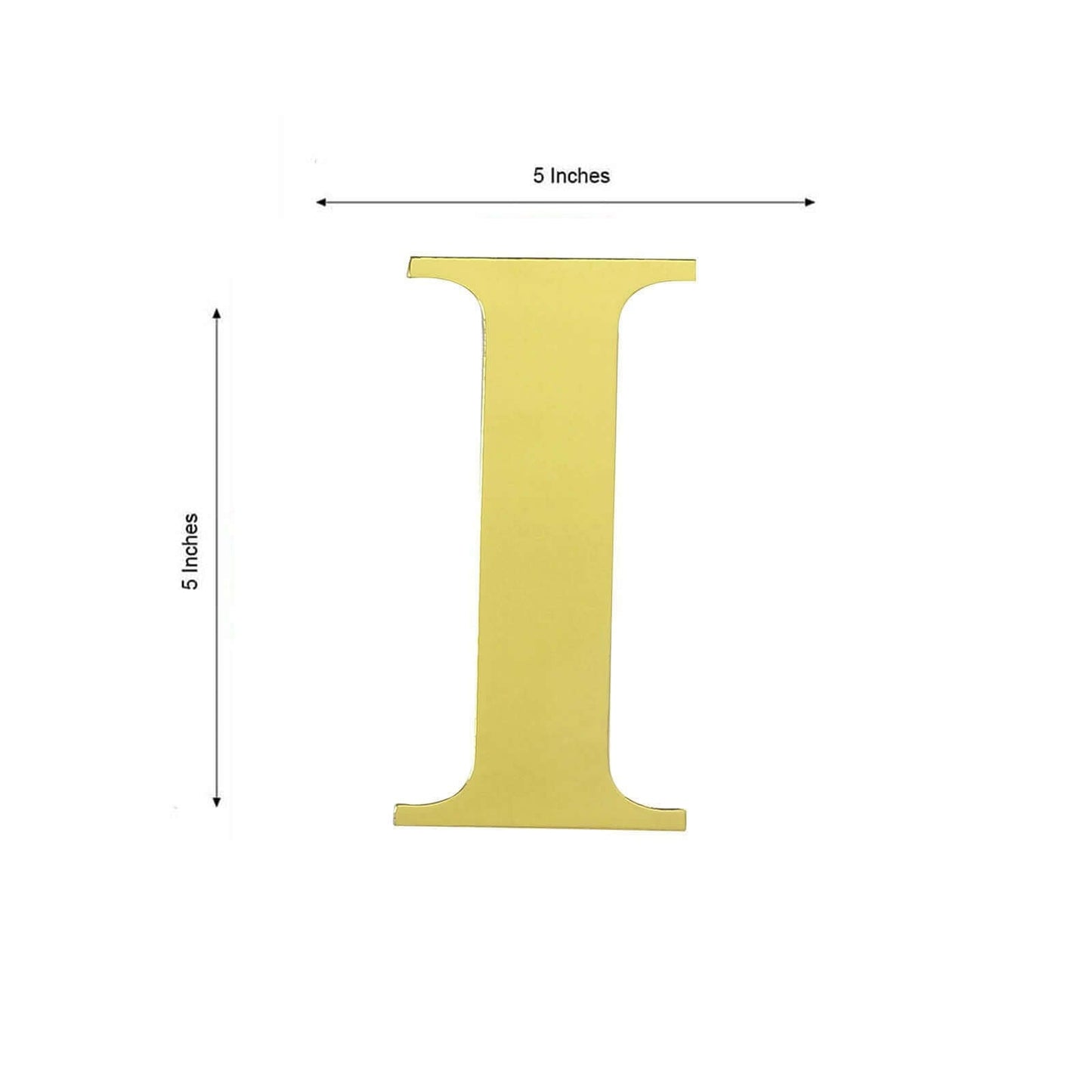 4 Pack 5" Metallic Gold Alphabet Stickers Banner, Customizable Stick on Gold Letters - I