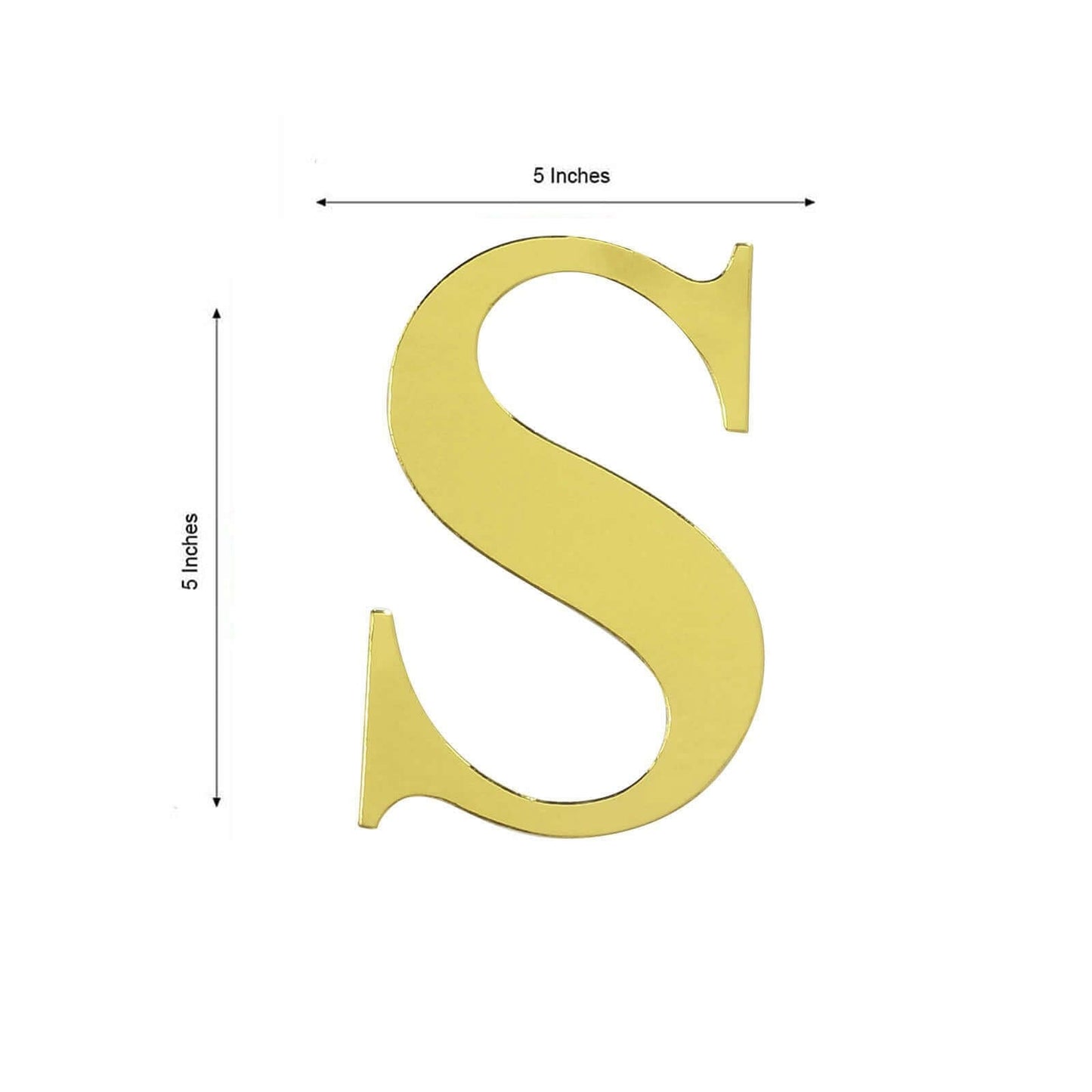 4 Pack 5" Metallic Gold Alphabet Stickers Banner, Customizable Stick on Gold Letters - S