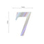 4-Pack Stickers Banner Custom 0-9 Number "7" Design Iridescent - Milestone Age and Date Stick-On Numbers 5"