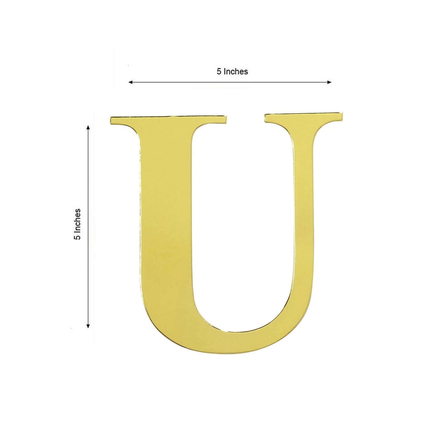 4 Pack 5" Metallic Gold Alphabet Stickers Banner, Customizable Stick on Gold Letters - U