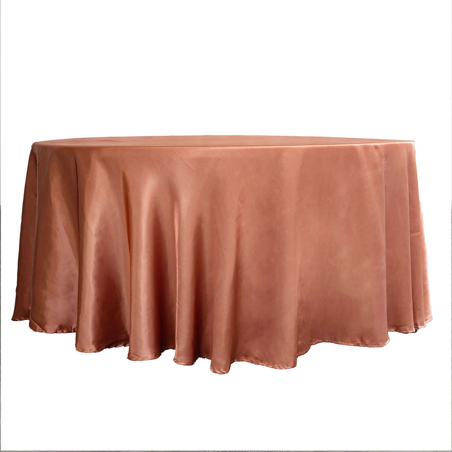 Satin 120" Round Tablecloth Terracotta (Rust) - Stylish Seamless Table Cover