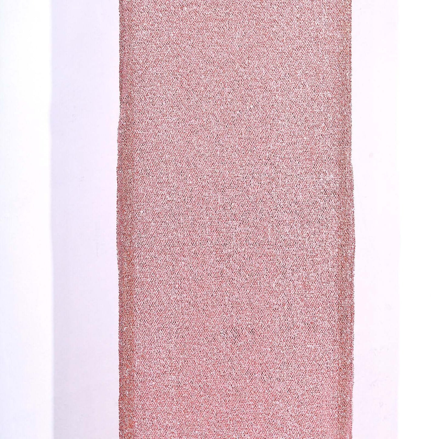 8ft Rose Gold Spandex Fitted U-Shaped Wedding Arch Cover With Shimmer Tinsel Finish, Double-Sided Open Arch Backdrop Slipcover