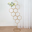 6ft Gold Metal Honeycomb Wedding Flower Frame Backdrop Stand, Floor Standing Balloon Display Arch