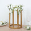 Flower Vase Gold Metal Minimalist 8-Tubes Round Base Design - Single Stem Bud Centerpiece for Arrangements 10"