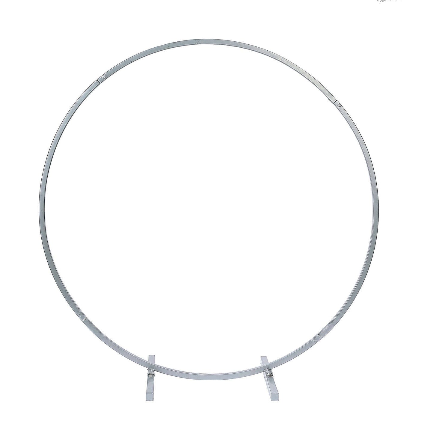 24" Silver Round Arch Wedding Centerpiece, Metal Hoop Wreath Tabletop Decor