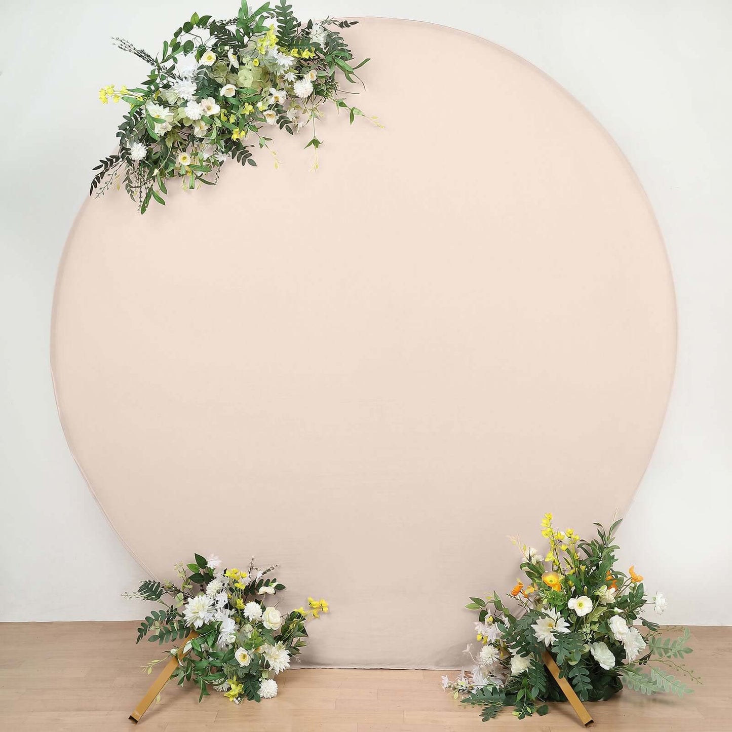 7.5ft Matte Blush Round Spandex Fit Party Backdrop Stand Cover