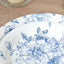 50-Pack Paper Round Dessert and Dinner Plates in White with Blue French Toile Pattern 7", 9"