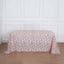 Tulle 90"x156" Rectangle Tablecloth Rose Gold - Sequin Leaf Embroidered Table Cover