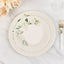 25-Pack Paper 8" Round Dessert Plates in White with Sage Green Floral Print & Lined Rim
