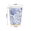 24 Pack Disposable Paper Cups in White Royal Blue French Toile Pattern with Gold Rim, Elegant Party Cups - 9oz