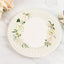 25-Pack Paper 10" Round Dinner Plates in White with Sage Green Floral Print & Lined Rim - Disposable Party Plates for Bridal Showers & Luncheons