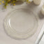 12-Pack Plastic 7" Round Salad Plates Clear with Gold Glitters & Floral Edge