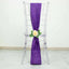 5 Pack Taffeta 6"x106" Chair Sashes Purple Accordion Crinkle Texture - Stylish Decor for Weddings & Gatherings